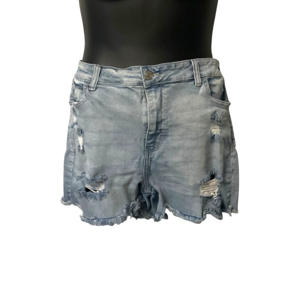Cello Light Wash Blue Denim Jean Short SZ 20 Women Distresses Destroyed Summer